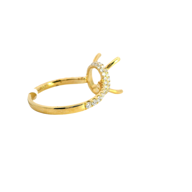 Elegant Diamond Mountings 18K Yellow Gold 3.0 Carat Round Setting -  0.56 Carat Diamonds