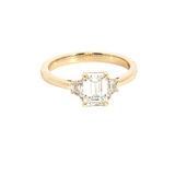 14K Yellow Gold 1.26 Carats Lab Grown Three Stone Diamond Ring