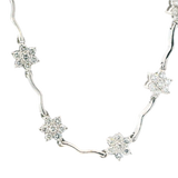 Elegant Diamond Necklaces 18K White Gold 1.19 Carat Diamond Floral Inspired Station Necklace
