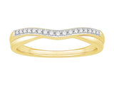 Elegant Diamond Bands 14K Yellow Gold 0.10 Carats Diamond Contoured Band
