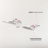 Sterling Silver My Dinosaur Friend Enamel Earrings