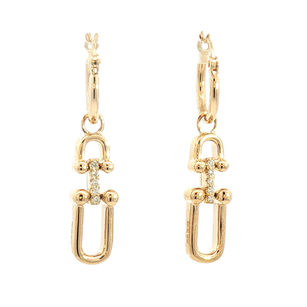 Classic & Contemporary 14K Yellow Gold 0.06 Carats Diamond Dangle Earrings