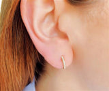 Classic & Contemporary 14K Rosé Gold 0.07 Carats Diamond Huggie Earrings