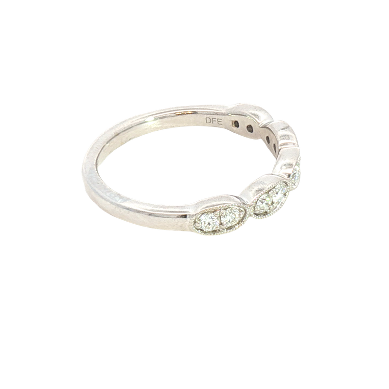 Elegant Diamond Bands 14K Gold White 1/4 Carats Diamond Anniversary Band