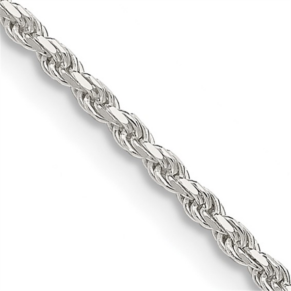 White Sterling Silver 1.85mm Rope Chain