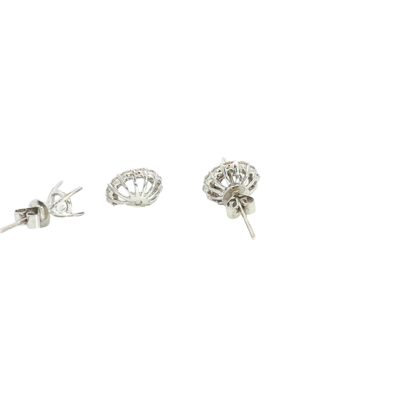 Classic & Contemporary 18K White Gold 0.71 Carats Diamond Jackets & 3.2mm Stud Earrings