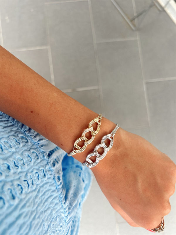 Sophisticated & Timeless Diamond Bracelets 14K Gold White Add-A-Link Round Diamond & Polished Curb Link Bracelet Starter - 0.30 CTW, Size 7.5 Inch