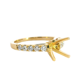 Elegant Diamond Mountings 18K Yellow Gold 2.0 Carats Round Setting -  0.40 Carats Diamond Ring
