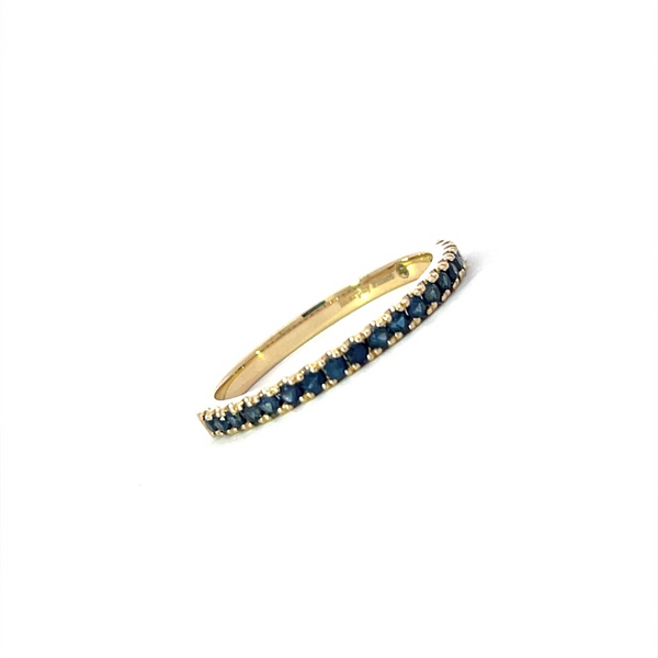 Murphy Pitard Exclusive Yellow 14 Karat Gold 0.37 Carats Blue Sapphire Stackable Band