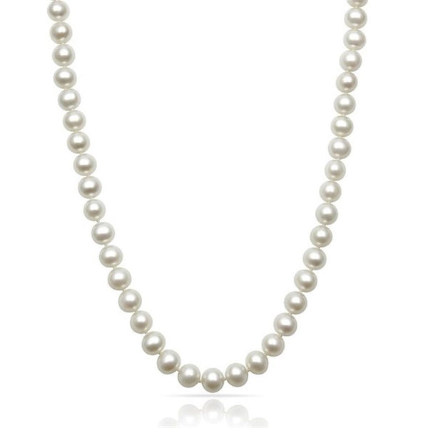 Akoya 6.5 x 7.0 MM Cultured Pearl Necklace - Length 18"