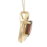 Vibrant Colored Stone Necklaces 14K Yellow Gold 2.20 Carats Garnet & 0.02 Carats Diamond Necklace - 18 Inch