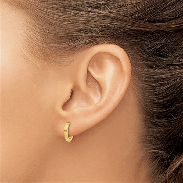 Yellow 10 Karat Gold Huggie Earrings