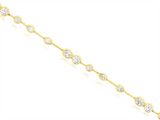 Sophisticated & Timeless Diamond Bracelets 14K Yellow Gold Bezel Set, Pear, Oval & Round Cut 1.65 Carats Diamond Bracelet - 7 Inch