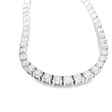 Elegant Diamond Necklaces 18K White Gold 11.80 Carats Diamond Tennis Necklace - 17 Inch