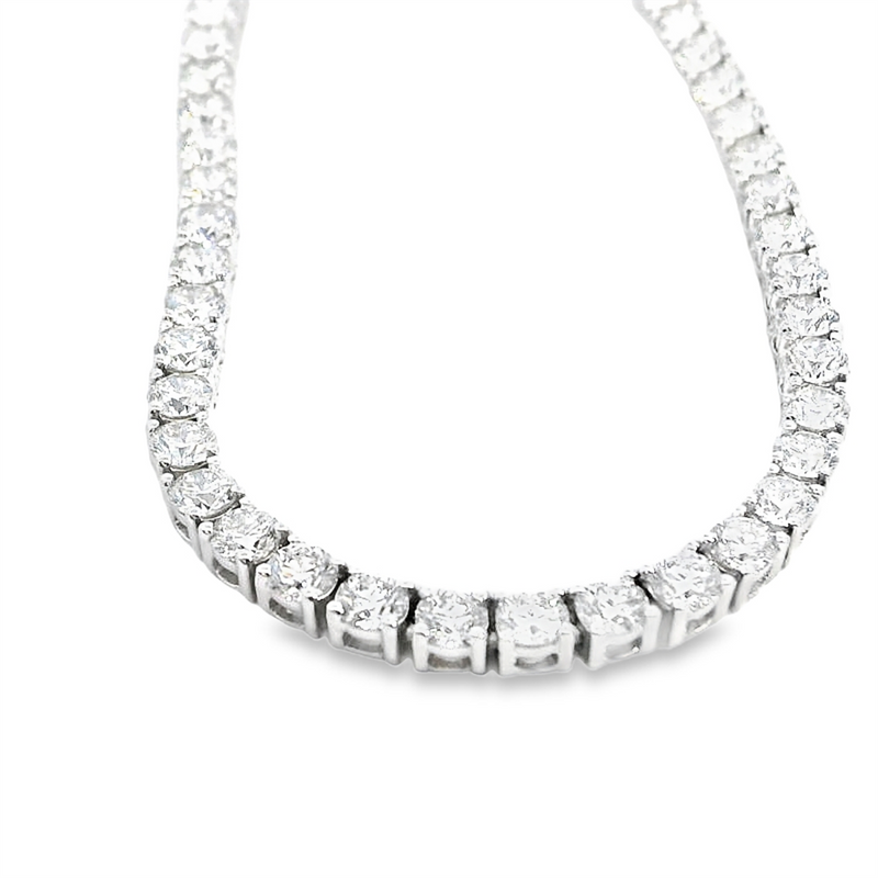 Elegant Diamond Necklaces 18K White Gold 11.80 Carats Diamond Tennis Necklace - 17 Inch