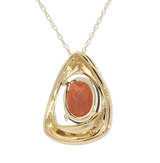Vibrant Colored Stone Necklaces 14K Yellow Gold 2.20 Carats Garnet & 0.02 Carats Diamond Necklace - 18 Inch