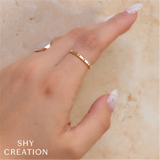 Luxurious Precious Metal Ring 14K Yellow Gold Stackable Geometric Ring