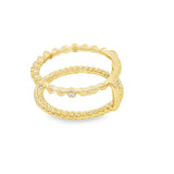 14K Yellow Gold Beading & Twist 0.04 Carats Diamond Guard
