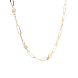Elegant Diamond Necklaces 14K Yellow Gold 1.80 Carats Diamond Station Necklace - 18 Inch