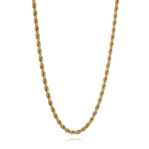 Yellow Stainless Steel 3mm Rope Chain, 24 Inch