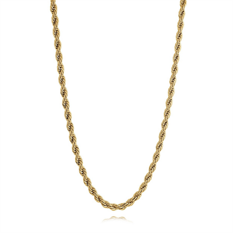 Yellow Stainless Steel 3mm Rope Chain, 24 Inch