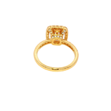 Elegant & Trendy 18K Yellow Gold Baguette & Round Cut 0.93 Carats Diamond Halo Ring