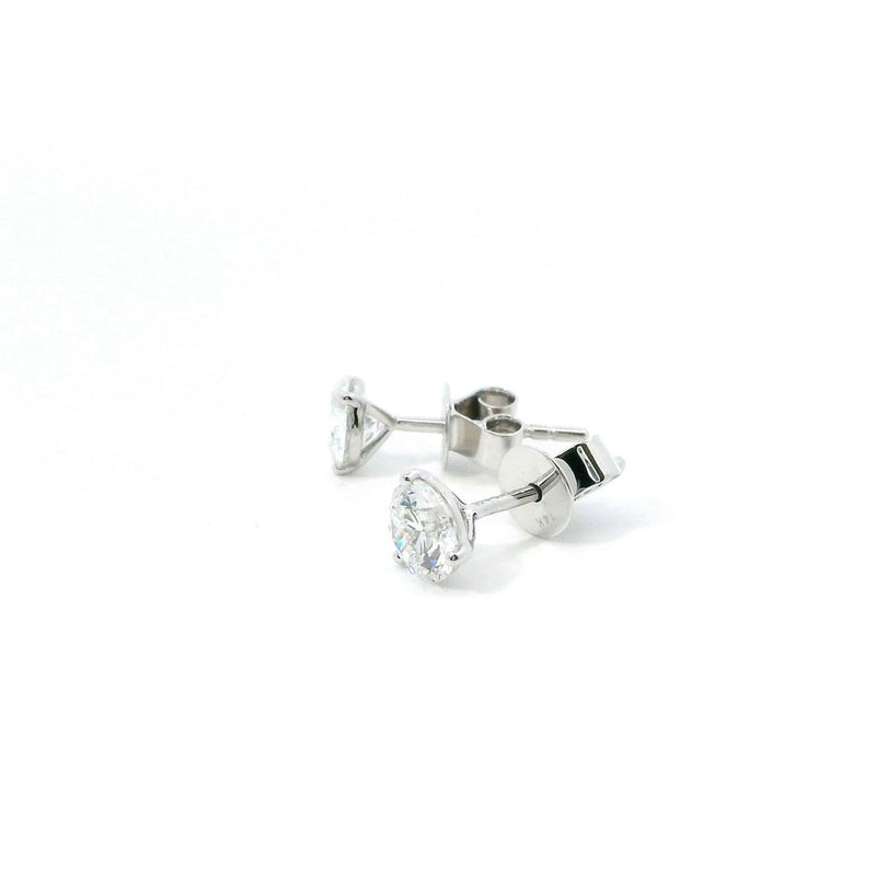 Classic & Contemporary 14K Gold White Lab-Grown 1.08 Carats Diamond Stud Earrings