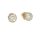 Classic & Contemporary 14K Yellow Gold 3.01 Carats Lab-Grown Bezel Diamond Stud Earrings