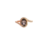 Bold & Elegant 14K Rosé Gold Oval Cut 1.97 Carats Lavender Sapphire 
& 0.24 Carats Diamond Ring