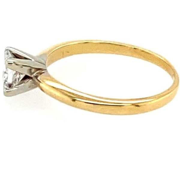 14K Two-Tone Gold 0.50ct Princess Cut Solitaire Engagement Ring