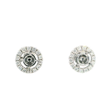 Classic & Contemporary 18K White Gold 0.45 Carats Diamond Semi Mount Stud Earrings & Halo Jackets