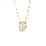 Elegant Diamond Necklaces 14K Yellow & White Gold 0.19 Carats Diamond Necklace - 18 Inch