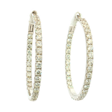 Classic & Contemporary 18K White Gold 2.52 Carats Diamond Inside Out Hoop Earrings