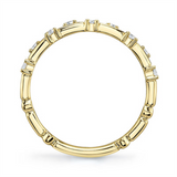 Elegant & Trendy 14K Yellow Gold 0.24 Carats Diamond Double Band Ring