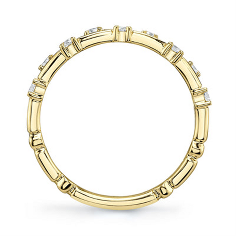 Elegant & Trendy 14K Yellow Gold 0.24 Carats Diamond Double Band Ring