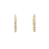 Classic & Contemporary 14K Yellow Gold 0.34 Carats Diamond Medium Oval Hoop Earrings