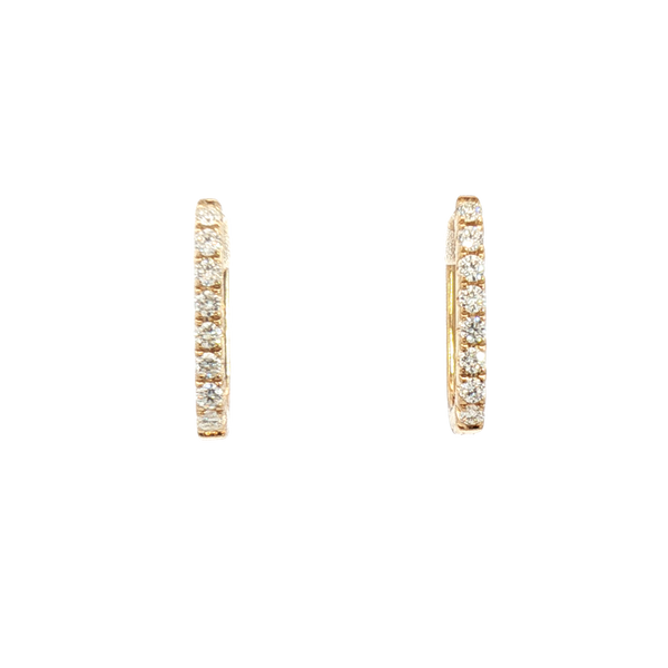 Classic & Contemporary 14K Yellow Gold 0.34 Carats Diamond Medium Oval Hoop Earrings