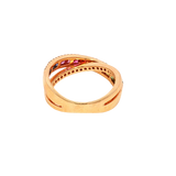 Bold & Elegant 18K Rosé Gold Princess Cut 0.96 Carats Multi-Colored Sapphire & 0.35 Carats Diamond Split Band Ring