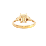 Bold & Elegant 18K Yellow Gold Emerald Cut 1.62 Carats Yellow Beryl & 0.17 Carats Diamond Ring