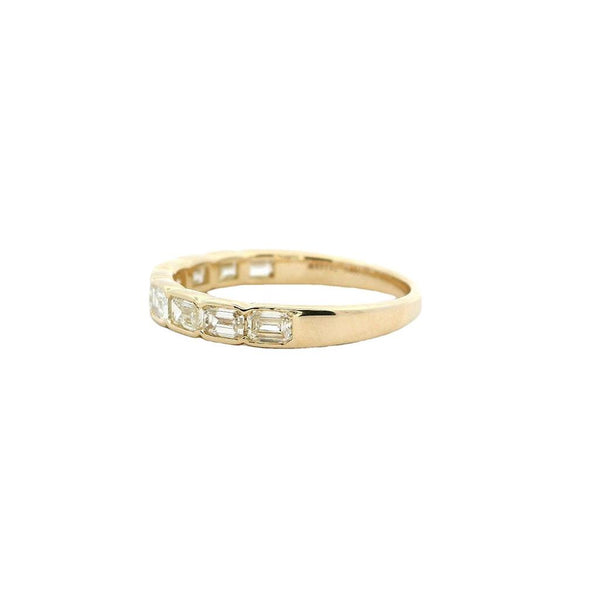 Elegant Diamond Bands 14K Gold Yellow Stackable 0.88 Carats Emerald Cut Diamond Anniversary Band