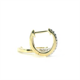 Classic & Contemporary 10K Gold Yellow 1/6 Carats Diamond Small 12.3mm Hoop Earrings