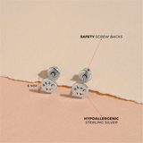 Sterling Silver Dog Paw Coin Earrings For Children