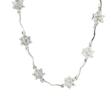 Elegant Diamond Necklaces 18K White Gold 1.19 Carat Diamond Floral Inspired Station Necklace