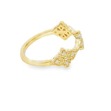 Elegant & Trendy 14K Yellow Gold 0.09 Carats Diamond Vintage Inspired Milgrain Ring