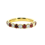 Bold & Elegant 18K Yellow Gold 0.50 Carats Ruby & 0.39 Carats Diamond Stackable Band