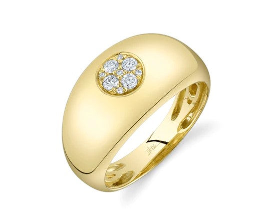 14 Karat Gold 0.15 Carats Diamond Circle Ring