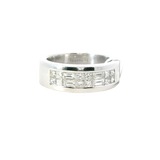 Elegant & Trendy 18K White Gold Channel Set Baguette & Princess Cut 0.84 Carat Diamond Ring