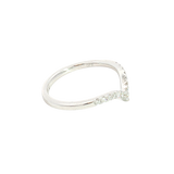 Elegant Diamond Bands 14K White Gold 0.15 Carats Diamond Chevron Band