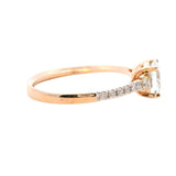Bold & Elegant 14K Gold Rosé Accented Color Stone Fashion Ring - 0.84 Carats Aquamarine & 0.15 Carats Diamond