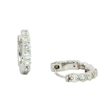 Classic & Contemporary 18K White Gold 1/2 Carats Diamond Small Hoop Earrings